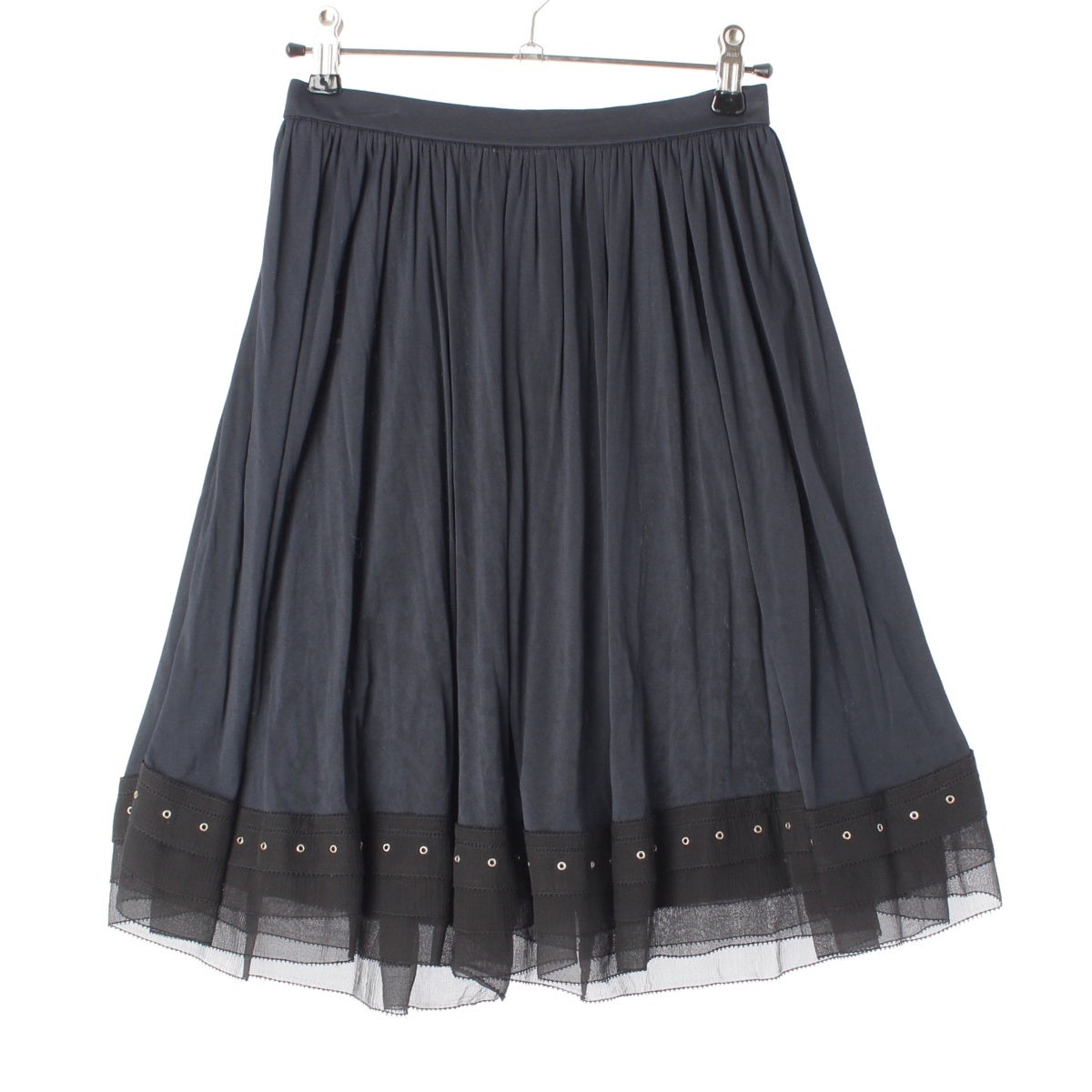 LOUIS VUITTON Flare skirt Bottoms RW061A Black x navy 34