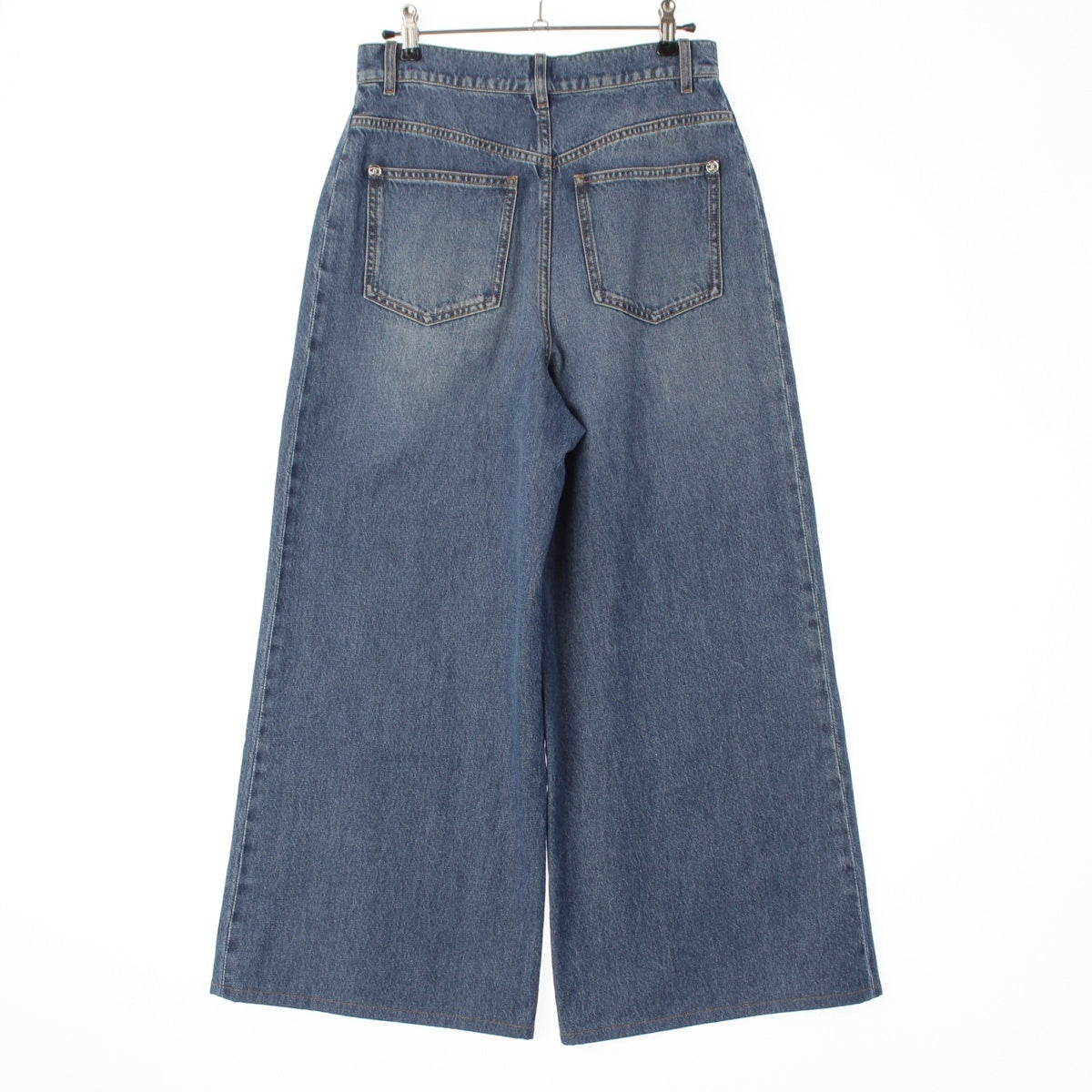 CHANEL Coco Pocket POCKET DOUBLE C Wide Denim pants Bottoms P76747 Ice blue 36