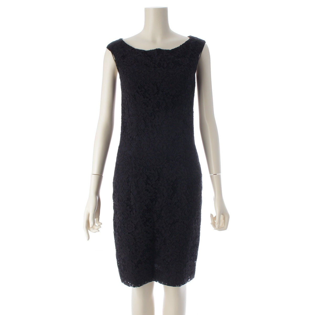 Christian Dior Sleeveless lace floral print one piece dress 4C21638A1817 Dark navy 38