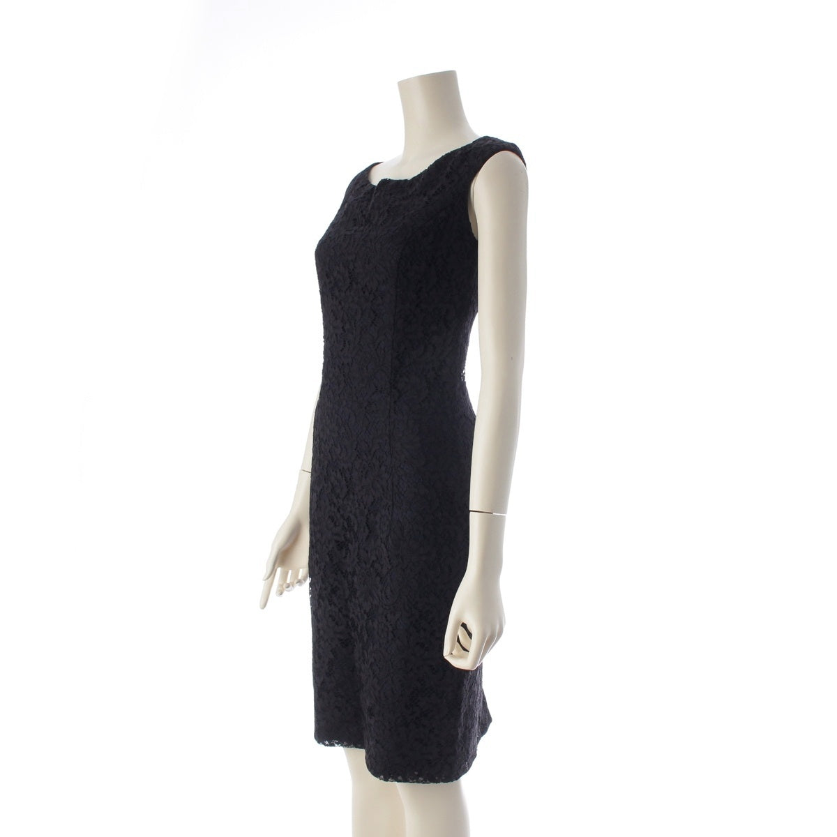 Christian Dior Sleeveless lace floral print one piece dress 4C21638A1817 Dark navy 38
