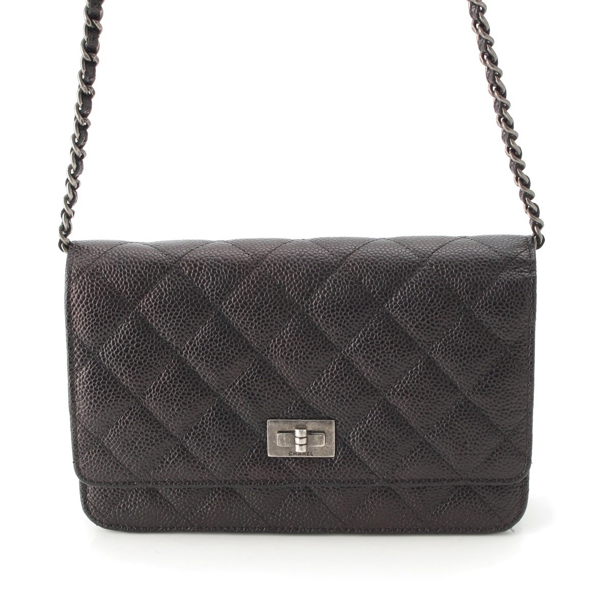 CHANEL Matrasse 2.55 Caviar skin Chain wallet Shoulder Bag black