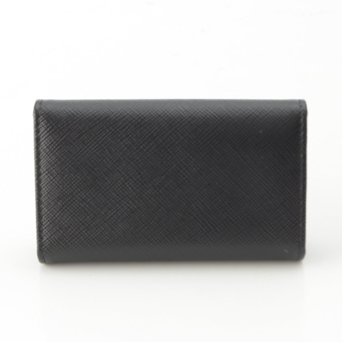 PRADA Safiano Triangle logo Key holder 1PG004 black