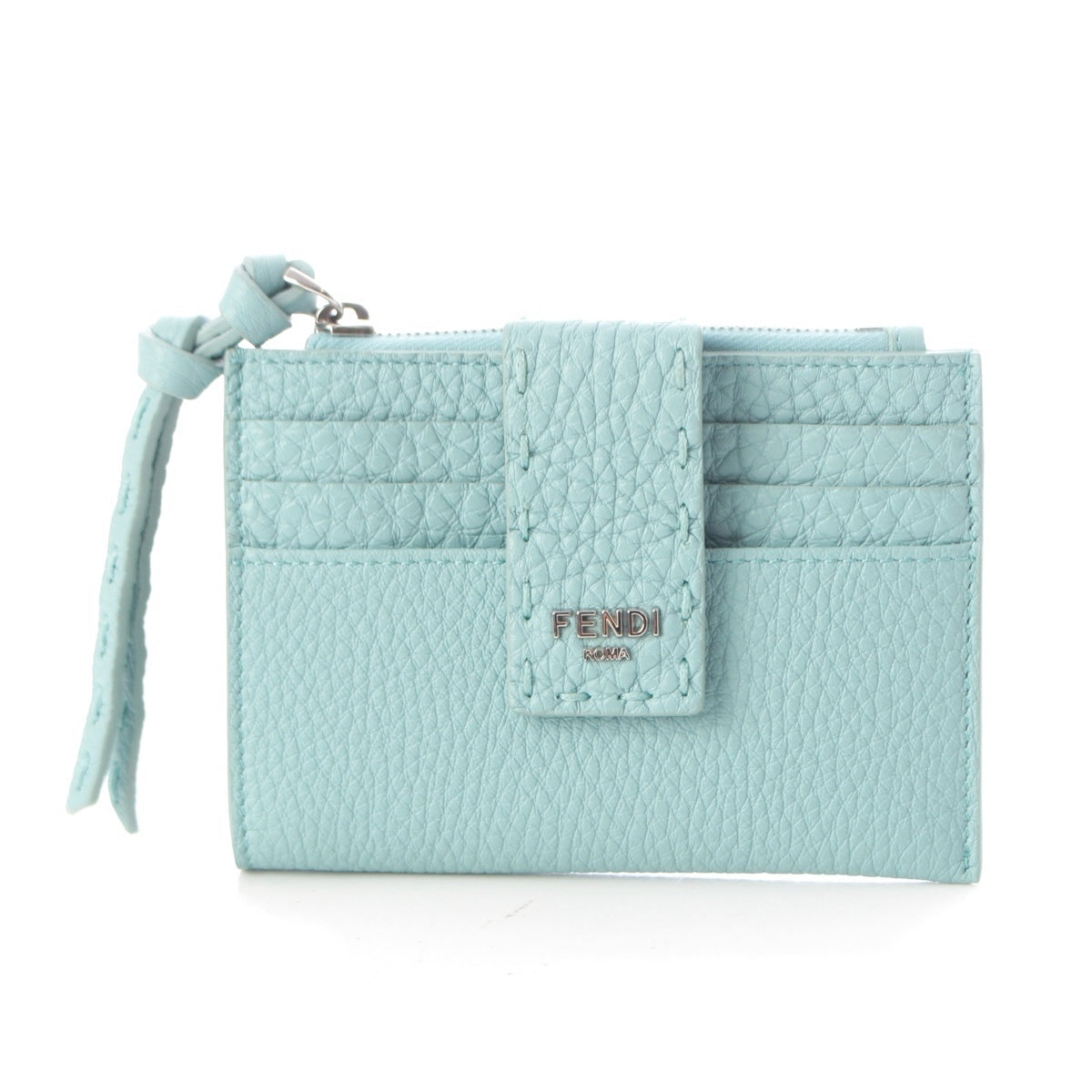 FENDI Celeria leather FF Diamond Card Case Holder Fragment 8M0507 Light blue