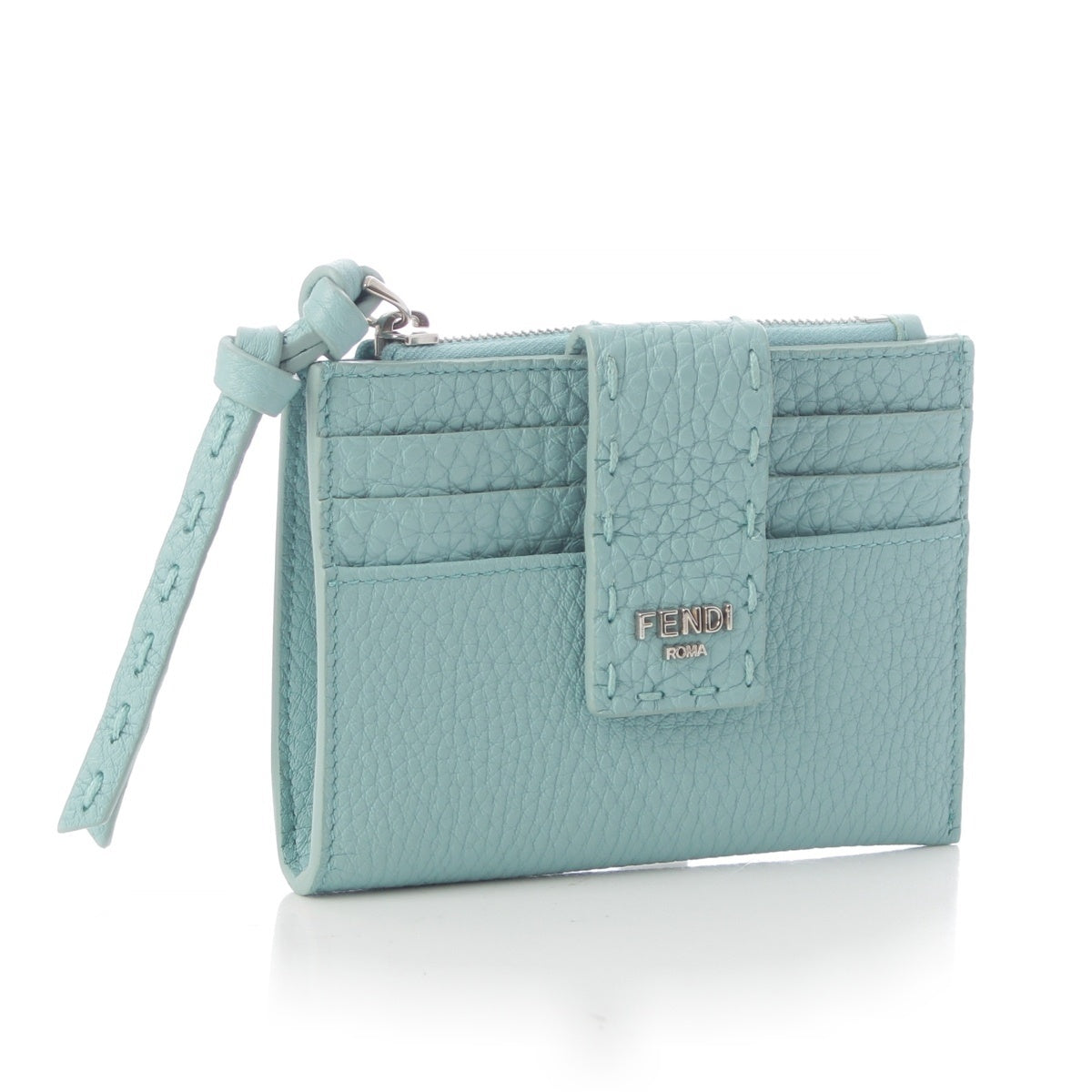 FENDI Celeria leather FF Diamond Card Case Holder Fragment 8M0507 Light blue