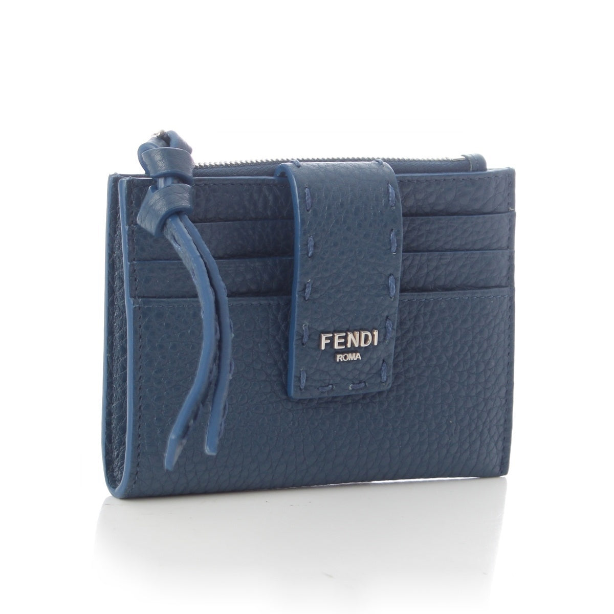 FENDI Celeria leather FF Diamond Card Case Holder Fragment 8M0507 blue