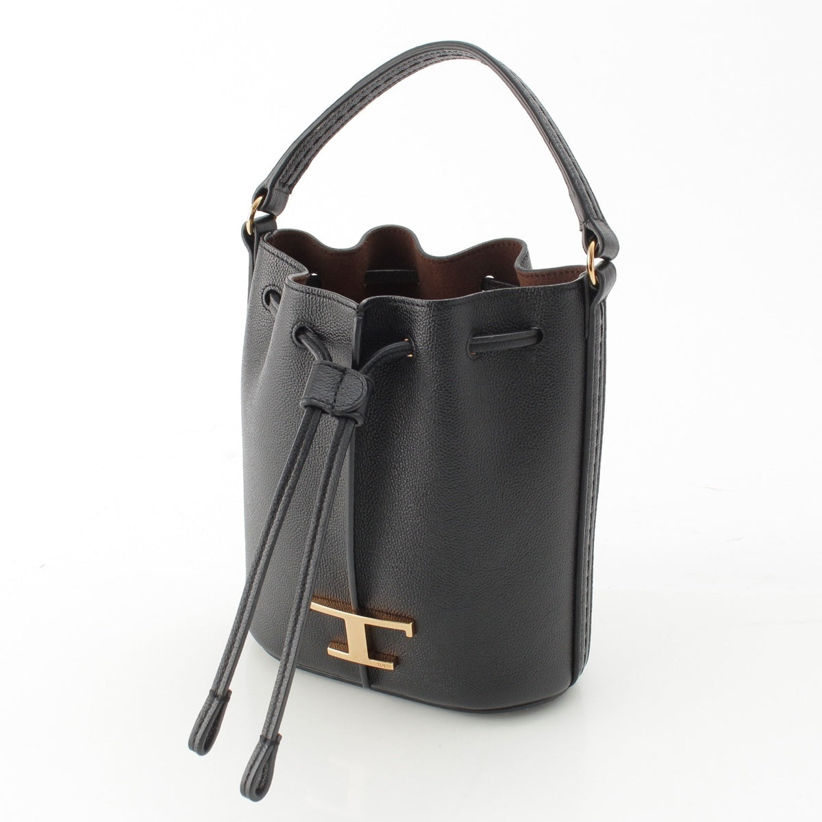 TOD’S T-Timeless Bucket leather 2WAY Shoulder Handbag XBWTSAQ0000 black