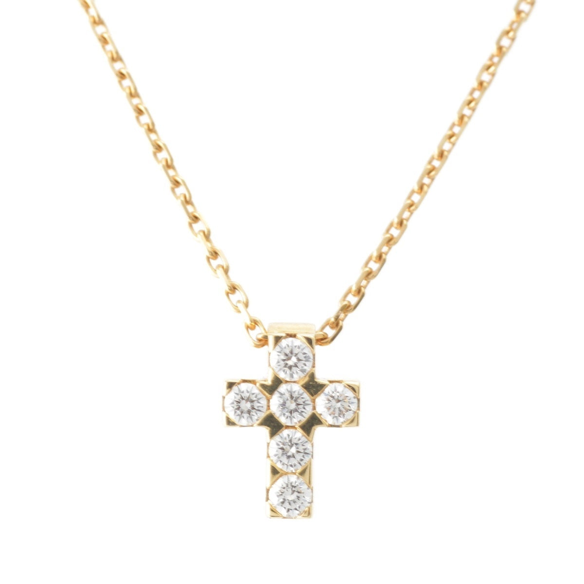 Van Cleef & Arpels Mini croature 750 YG Croix Cross Necklace jewelry 750 gold 2.7g