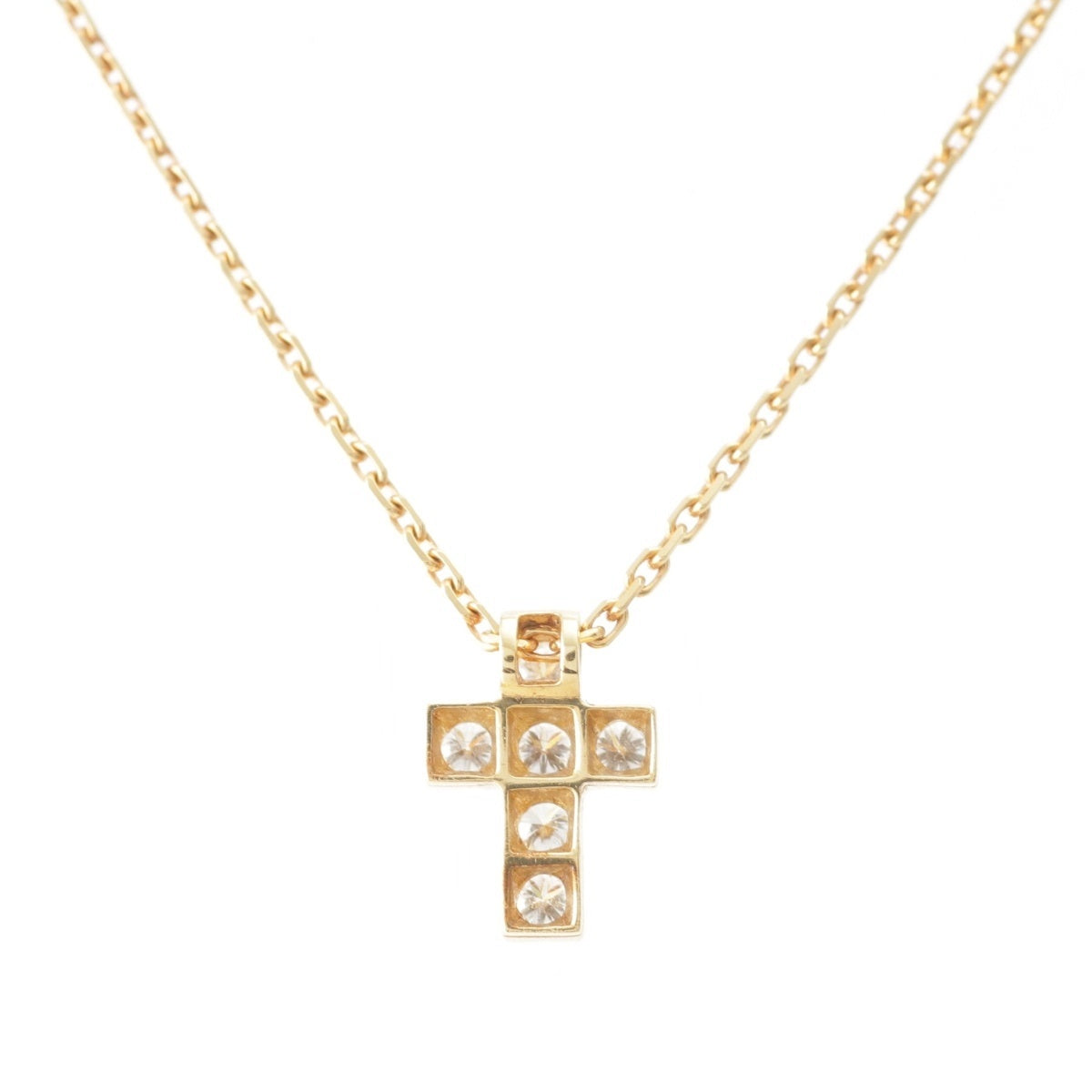 Van Cleef & Arpels Mini croature 750 YG Croix Cross Necklace jewelry 750 gold 2.7g