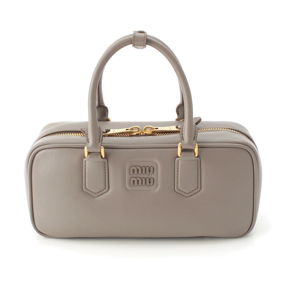 MIUMIU Arkady Large leather 2WAY Shoulder Handbag 5BB148 gray