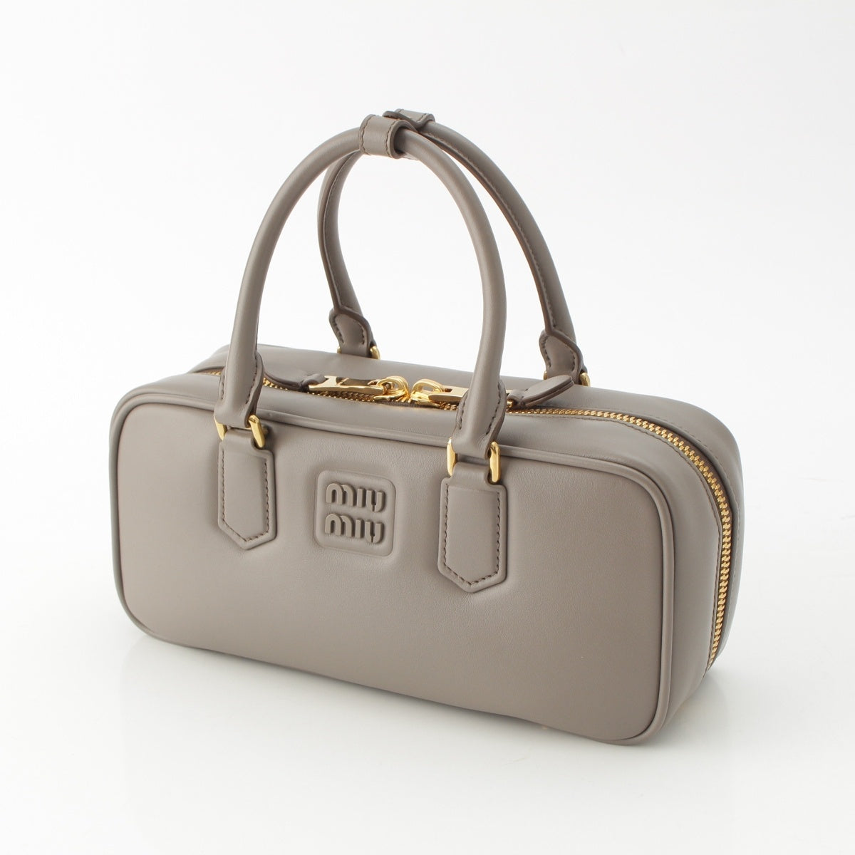MIUMIU Arkady Large leather 2WAY Shoulder Handbag 5BB148 gray