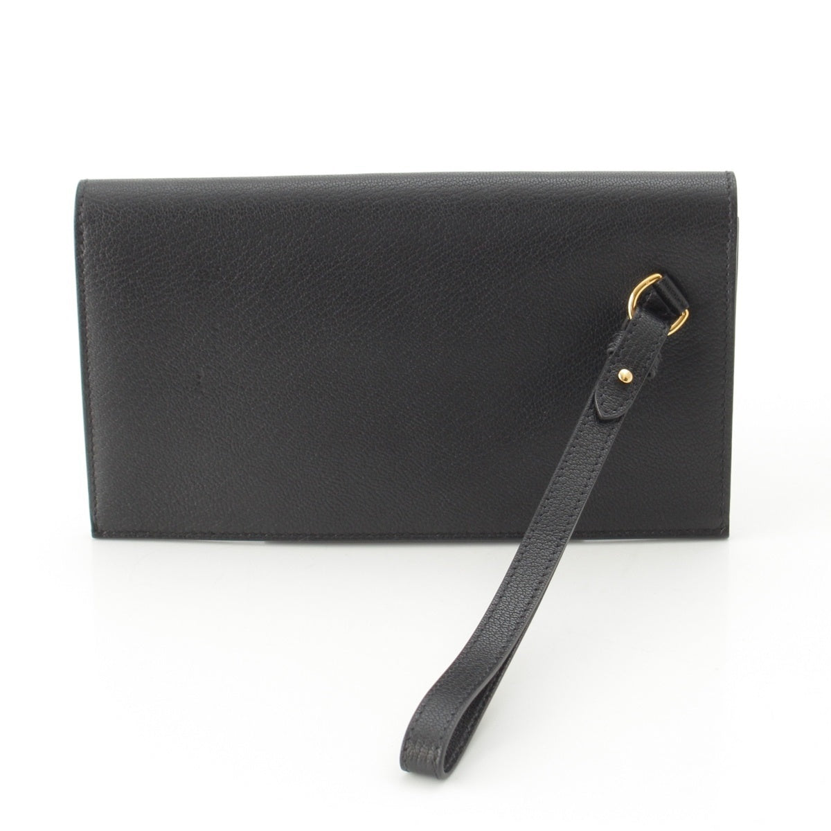 HERMES Kelly Pocket Long Chevre Shamquilla Purse Wallet black