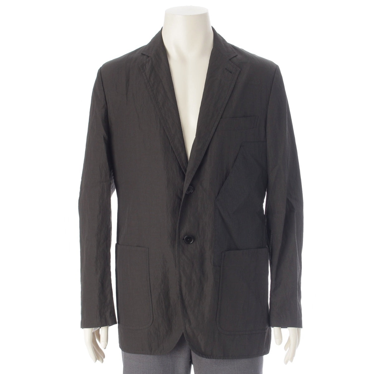 HERMES Cotton nylon tailored jacket G19744Z gray 48