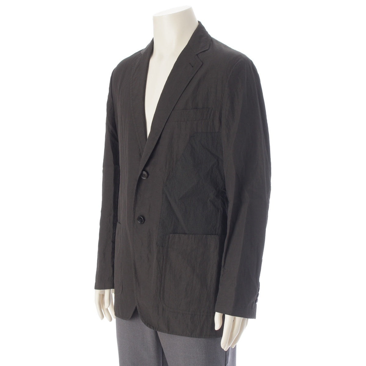 HERMES Cotton nylon tailored jacket G19744Z gray 48