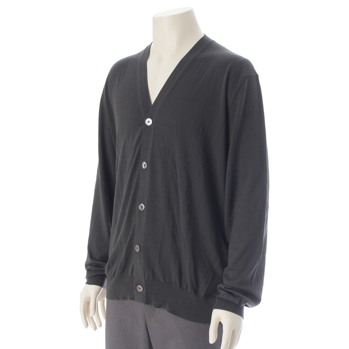 HERMES wool High gauge knit cardigan tops H567210HA gray XL