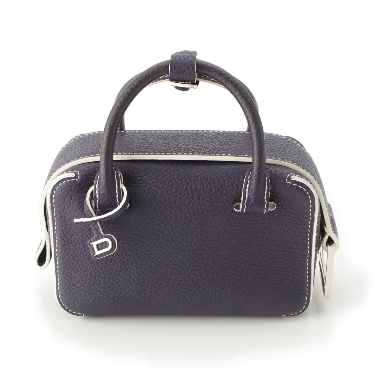 Delvaux Cool Box Nano Taurillon Clemence Leather 2WAY Shoulder Bag Navy
