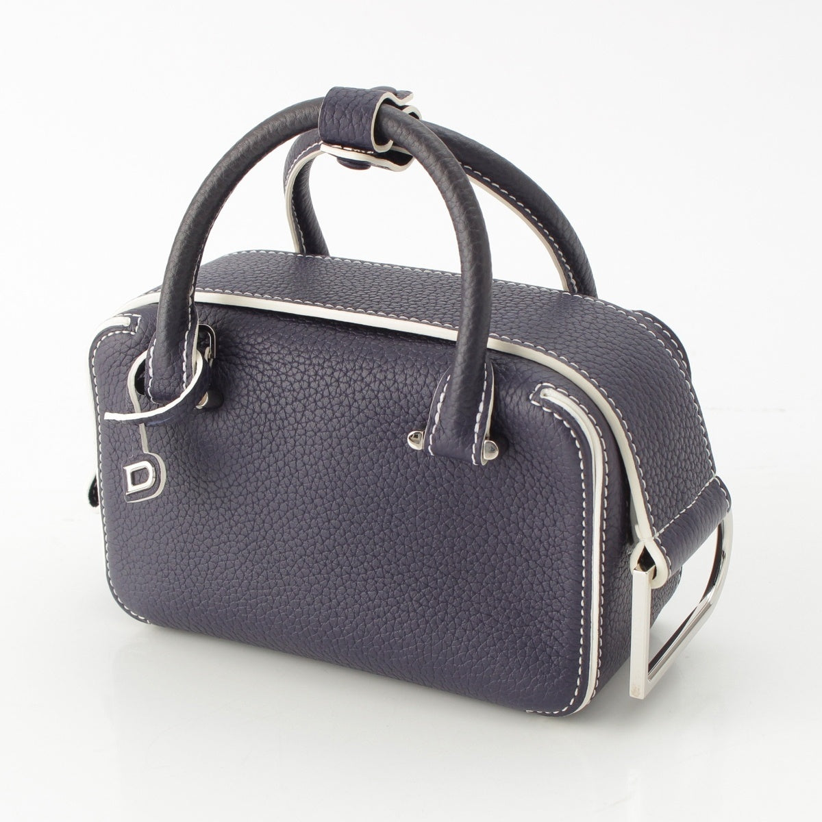 Delvaux Cool Box Nano Taurillon Clemence Leather 2WAY Shoulder Bag Navy