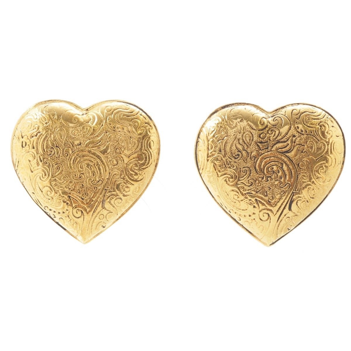 SAINT LAURENT heart Earring vintage gold