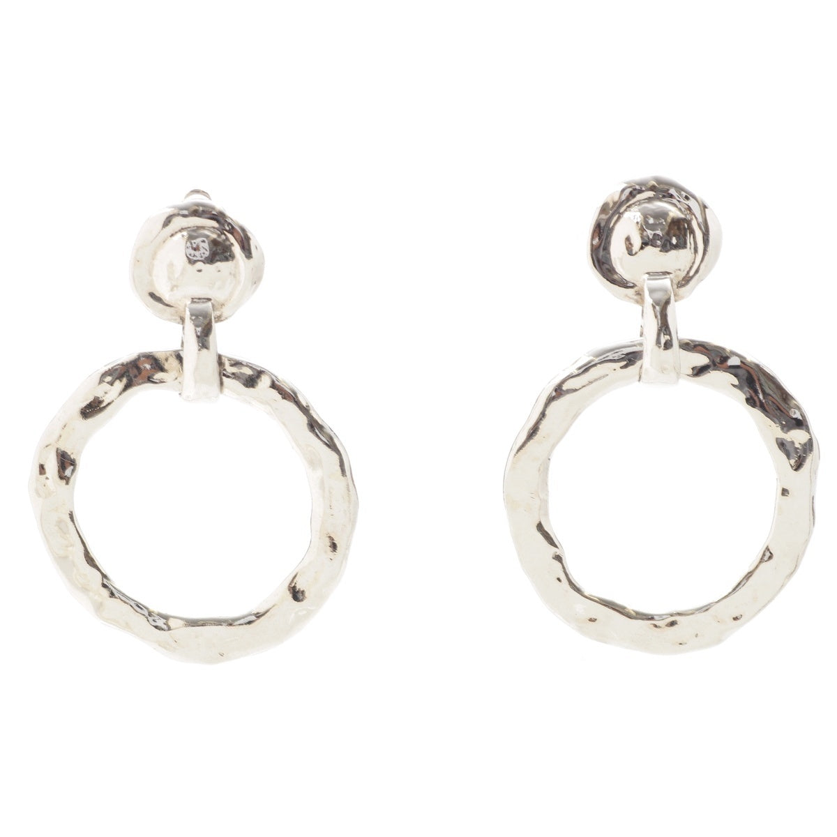 YVES SAINT LAURENT Circle hoop Earring vintage Silver