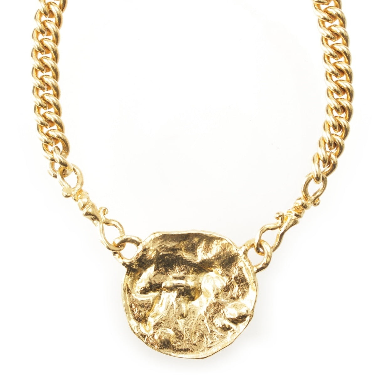 YVES SAINT LAURENT Lion Medallion Animal Necklace Accessories gold