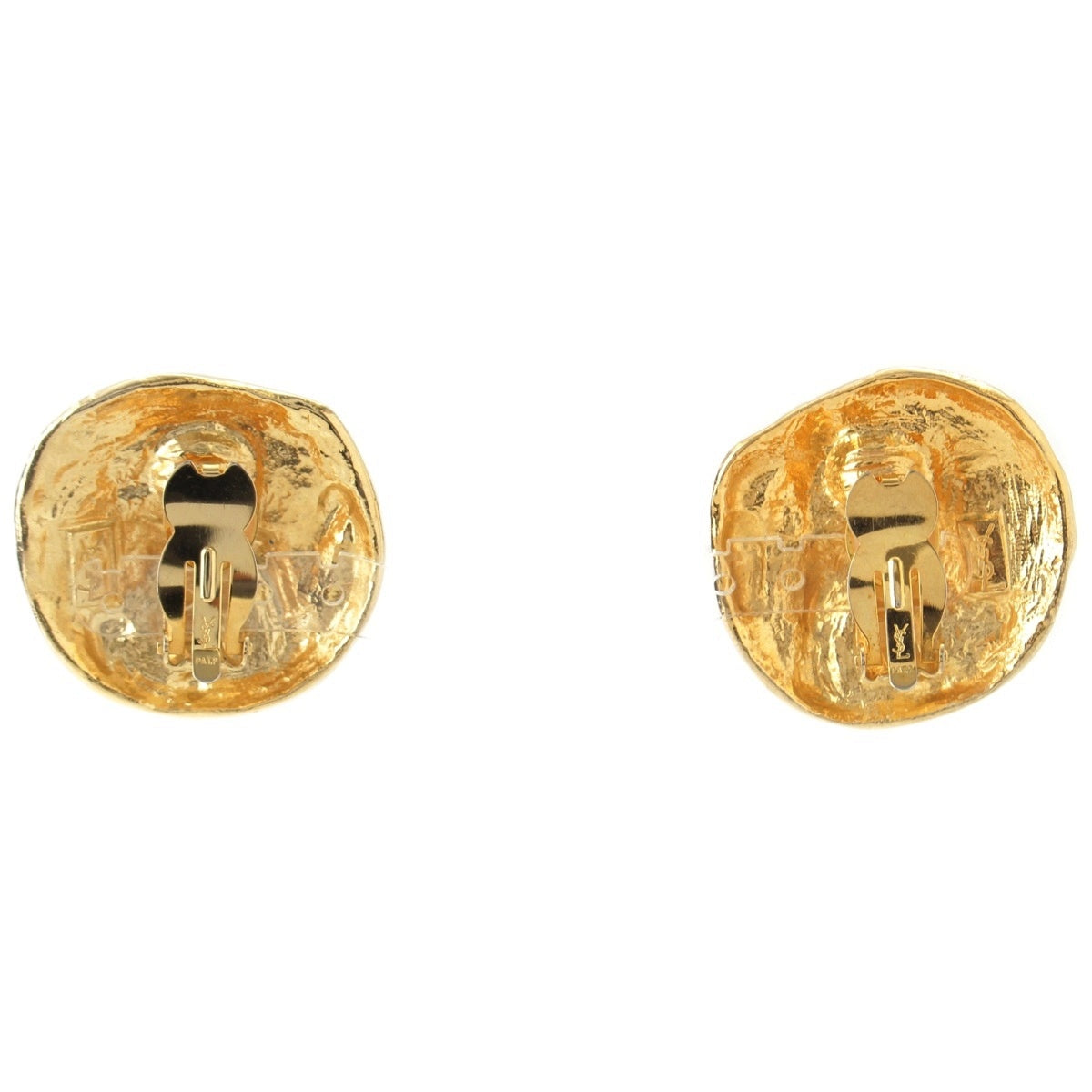 YVES SAINT LAURENT Lion Medallion Animal Earring Accessories gold