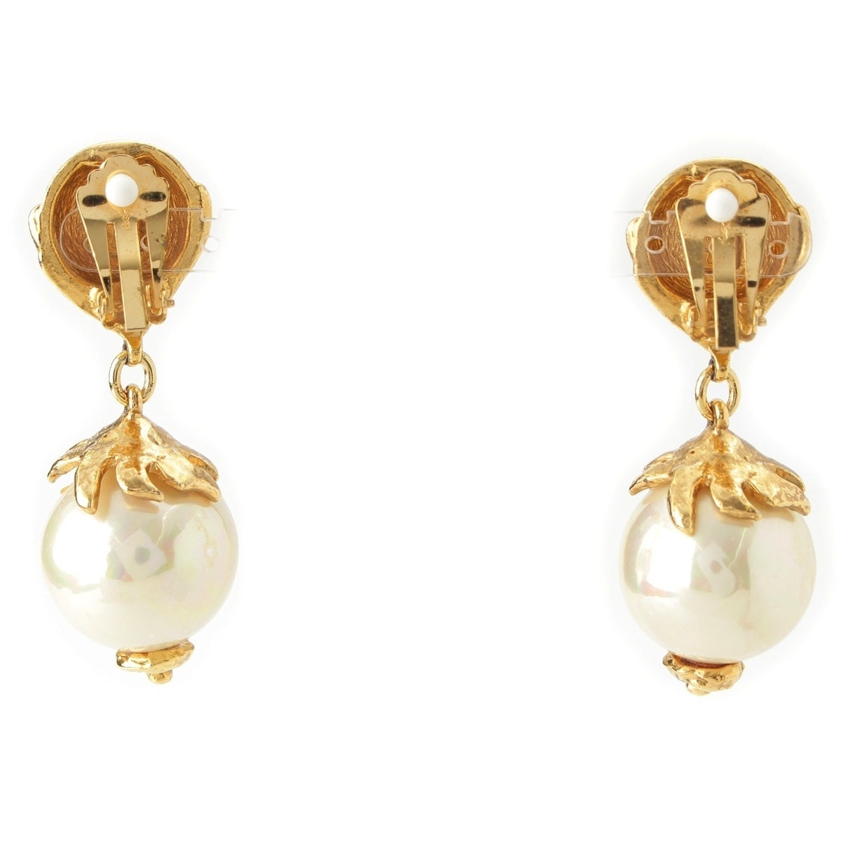 YVES SAINT LAURENT Flower pearl Earring gold