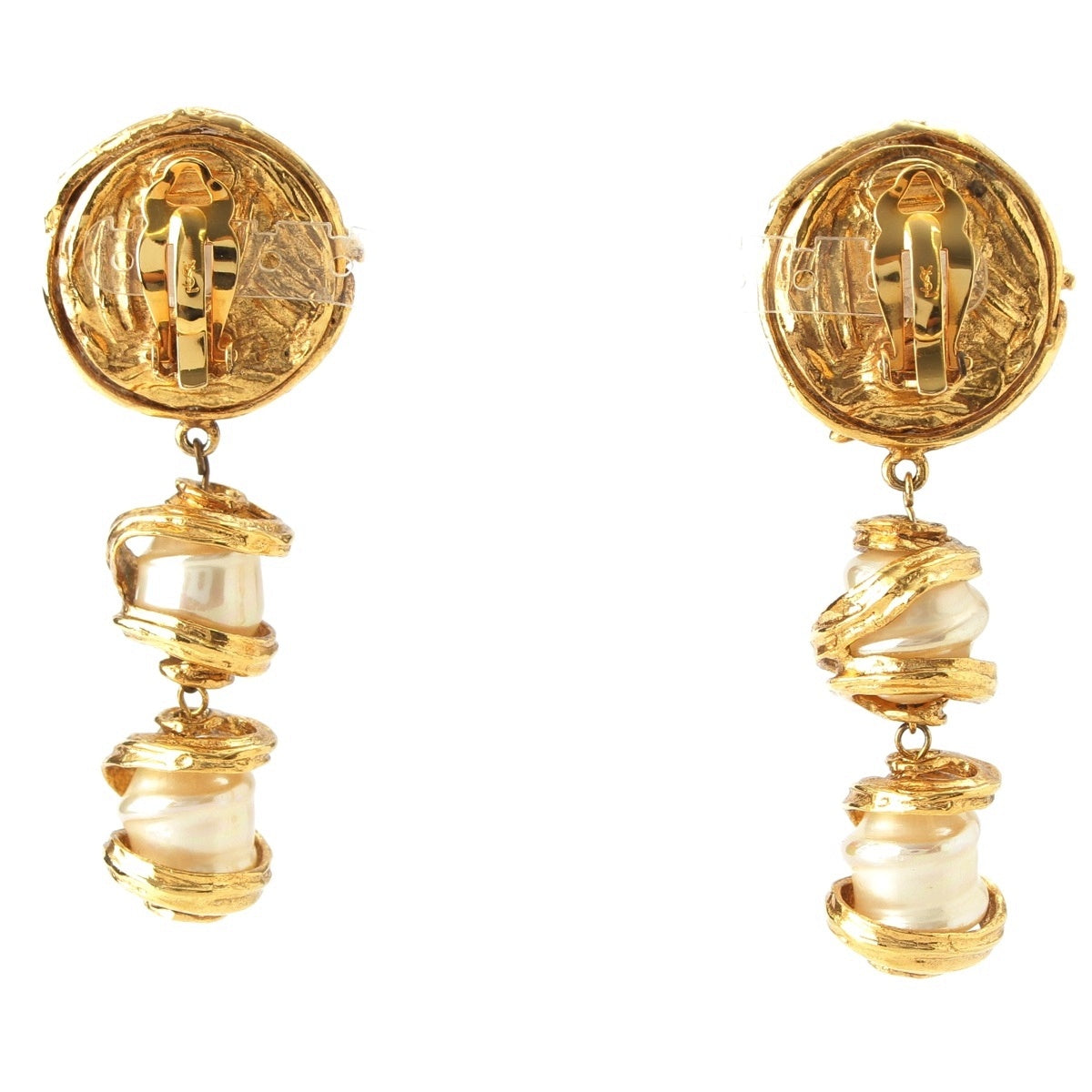 YVES SAINT LAURENT Pearl swing Earring Accessories gold