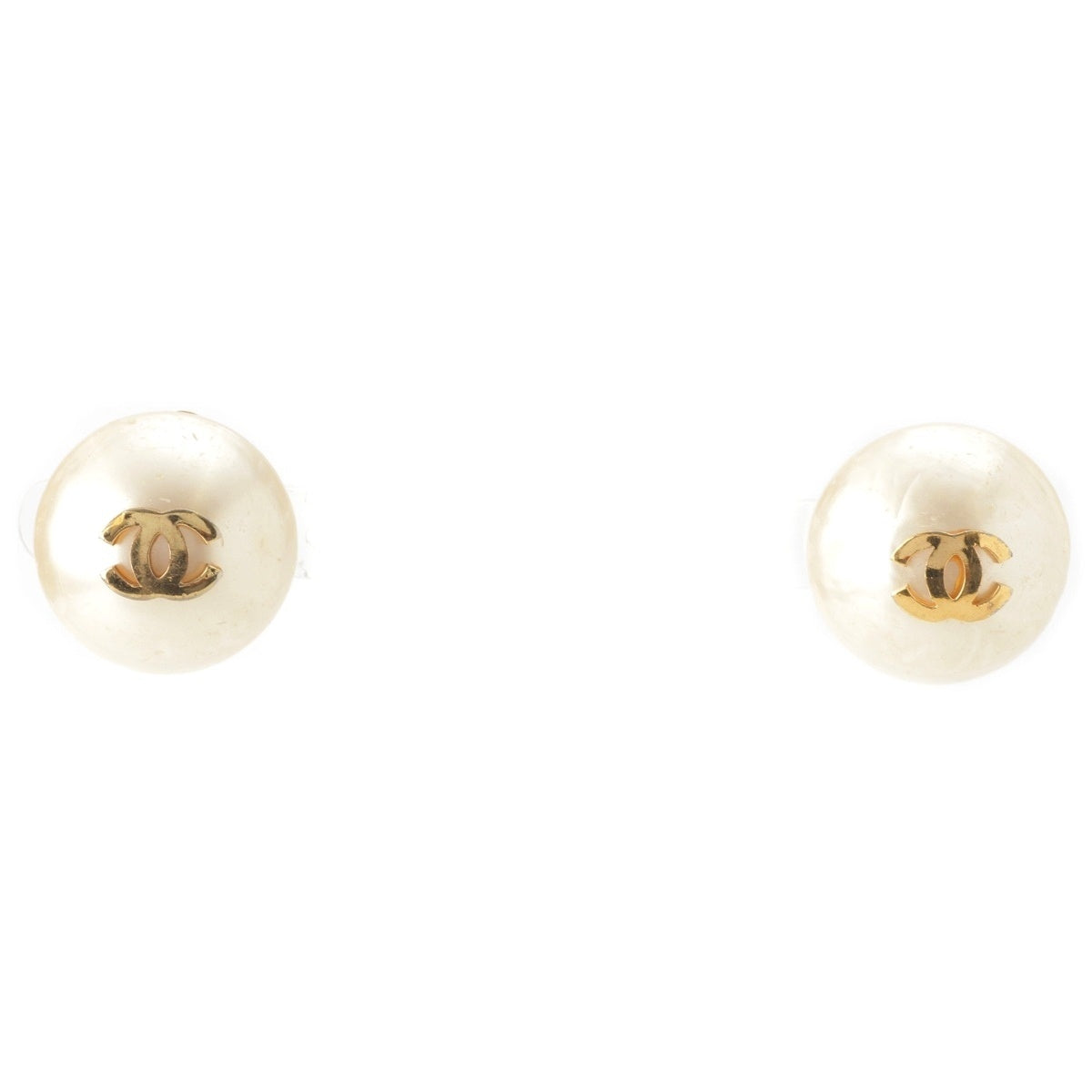 CHANEL COCO Mark Pearl Earring Accessories White gold