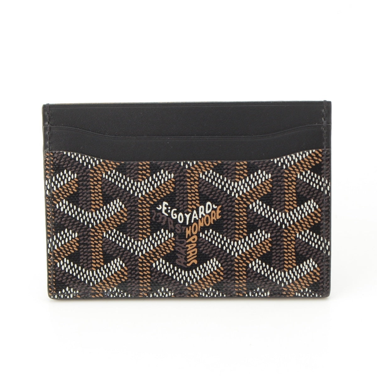 GOYARD Saint Sulpice PVCx leather Card Case black
