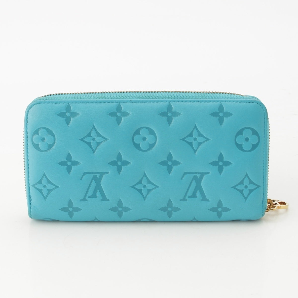 LOUIS VUITTON Coussin Zippy Wallet Monogram leather Purse M81512 turquoise blue