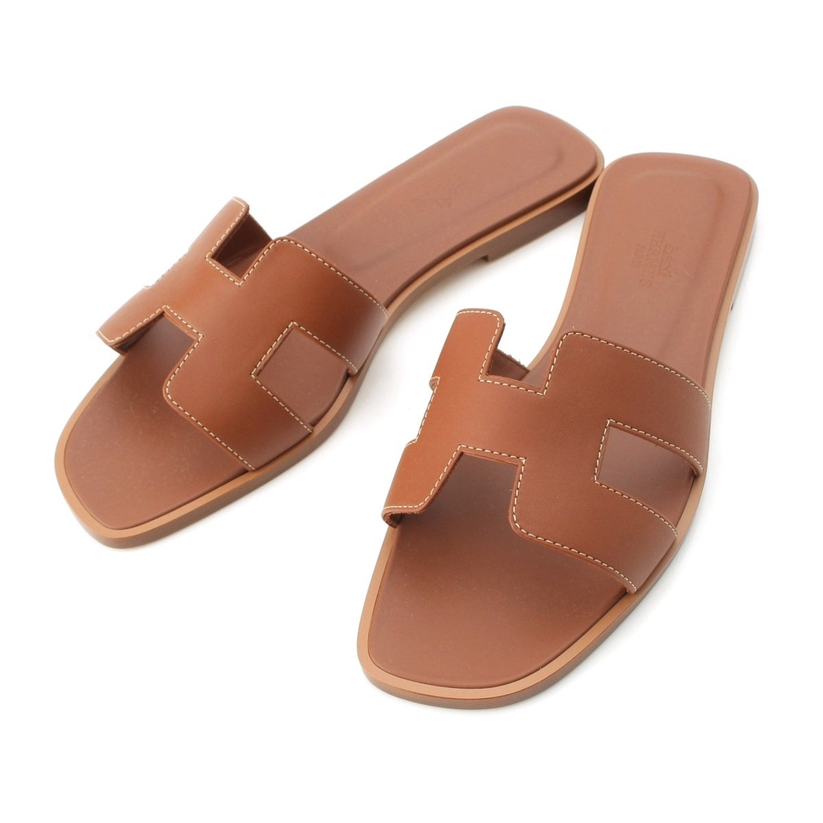 HERMES Oran leather Mule Sandals 021056Z gold 38