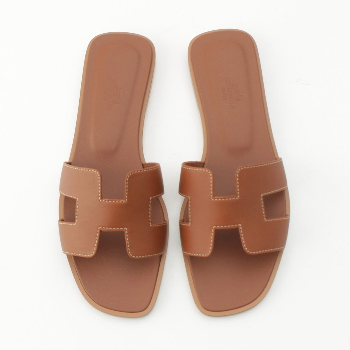 HERMES Oran leather Mule Sandals 021056Z gold 38