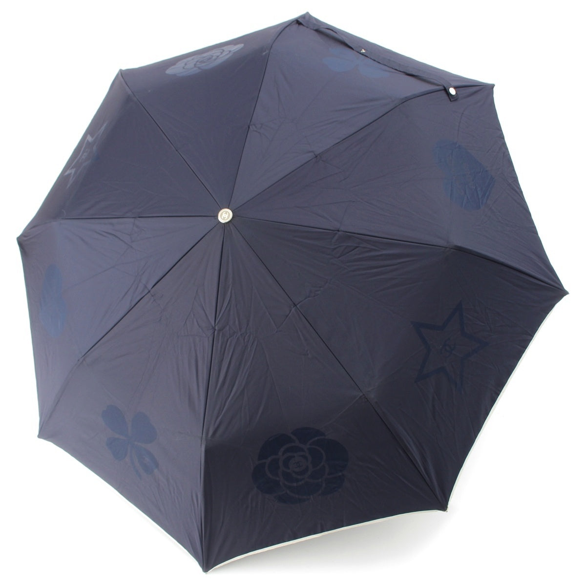 CHANEL COCO Mark Camellia Folding Bag umbrella Navy