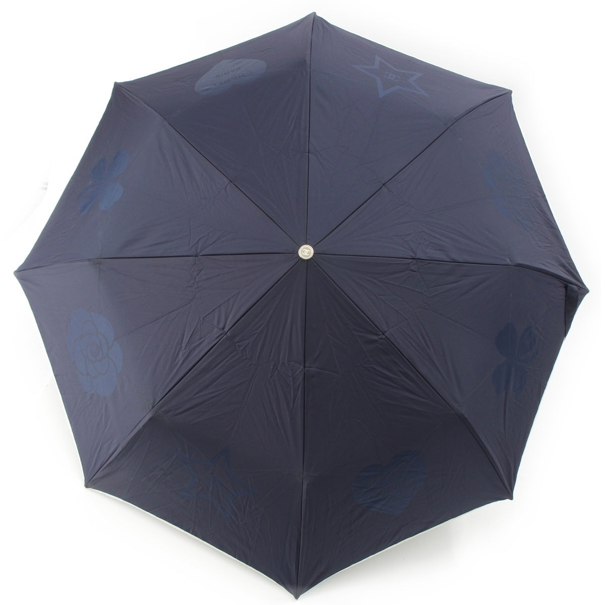 CHANEL COCO Mark Camellia Folding Bag umbrella Navy