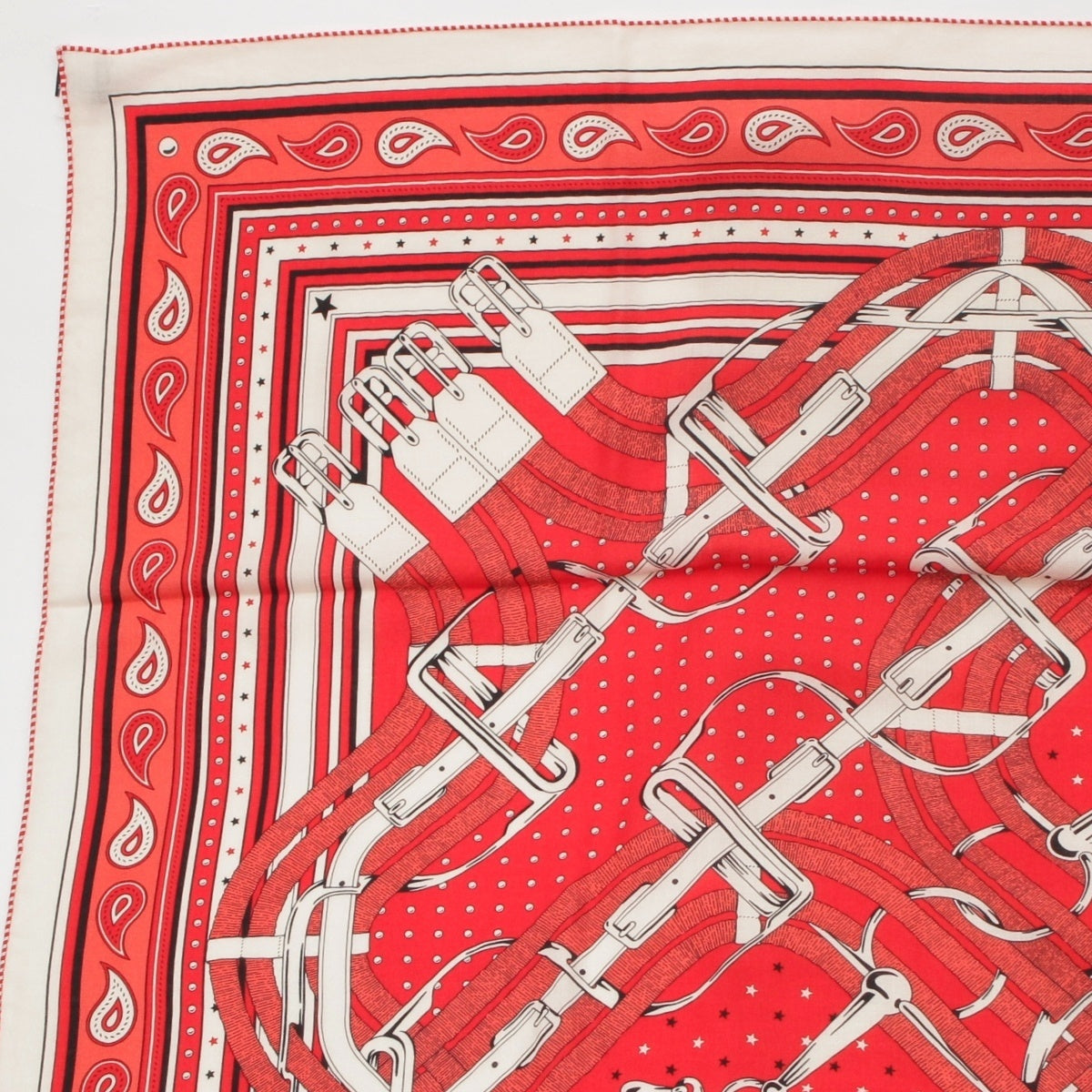 HERMES Carre Geant cashmere silk Mors a Jouets Bandana 馬銜 scarf Red series