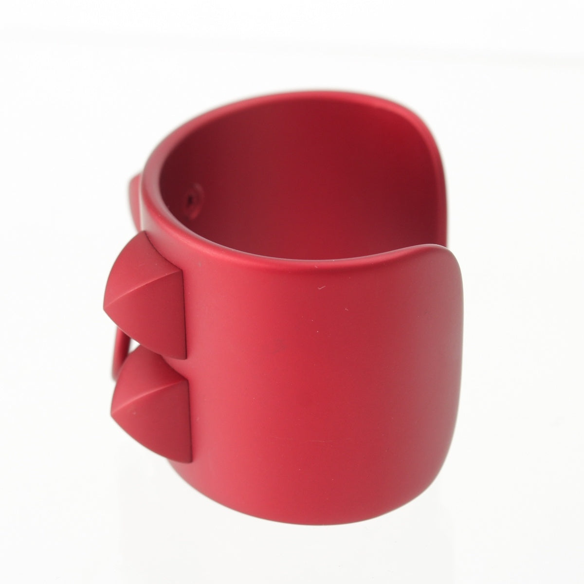 HERMES Medor Collier de Chien aluminum Cuff Bangle Red