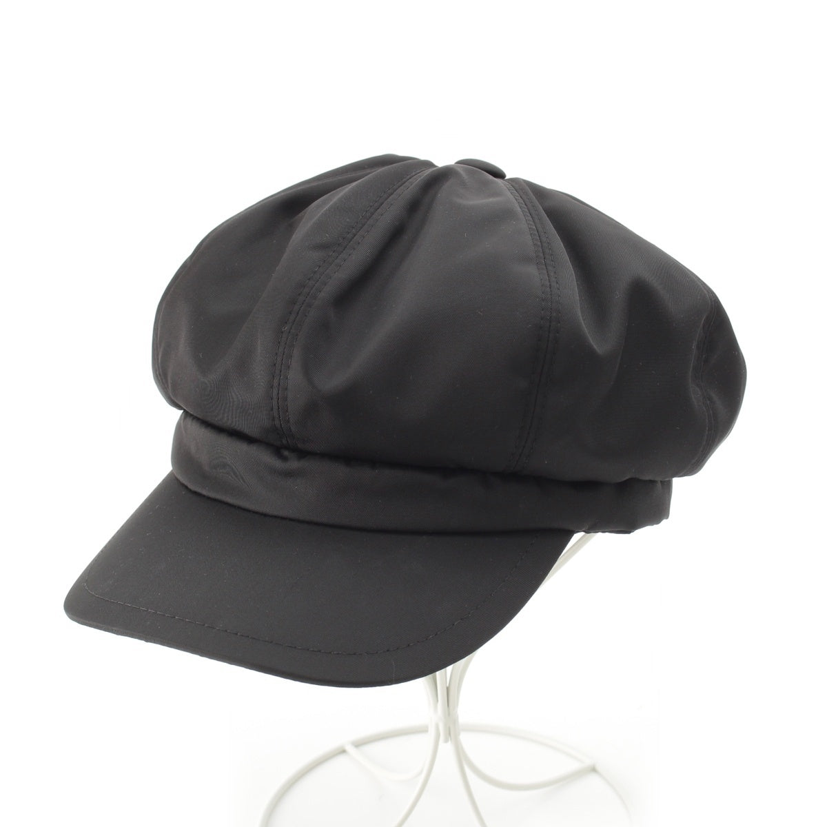 PRADA Re-Nylon Recycled Polyamide Nylon Casquette Hat with triangle logo 1HC551 black M