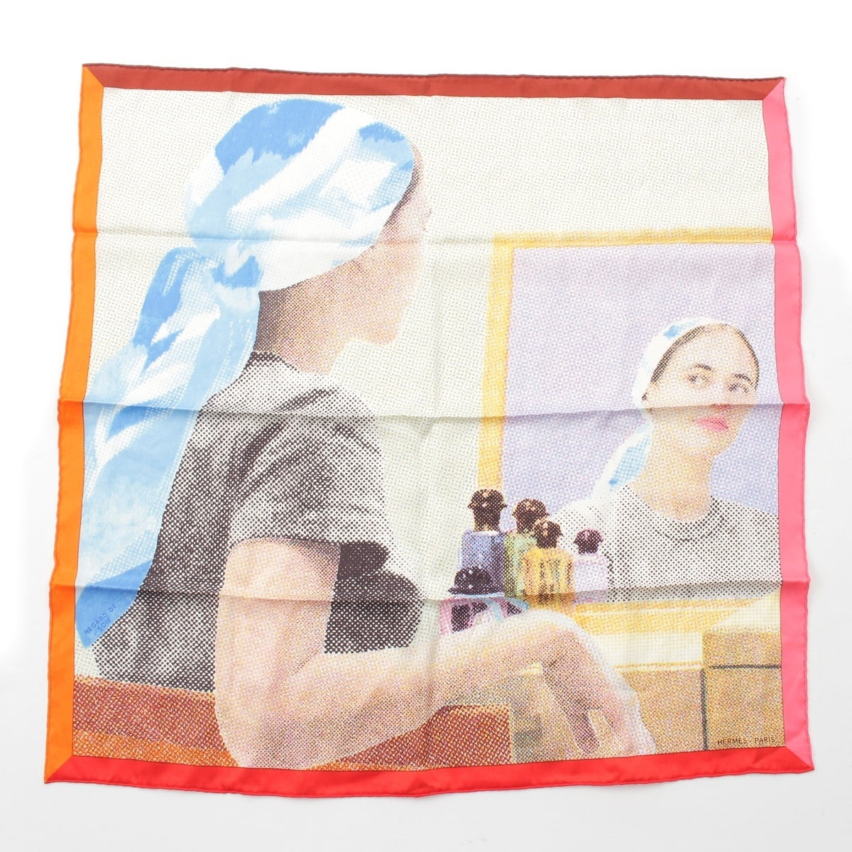 HERMES Carre 70 REGARD DE SOIE: A Gaze of Silk scarf multicolor