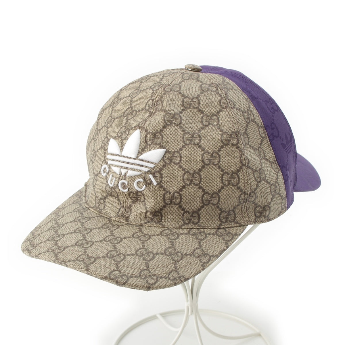 GUCCI Adidas GG Supreme Double visor cap hat 719406 Beige blue XL