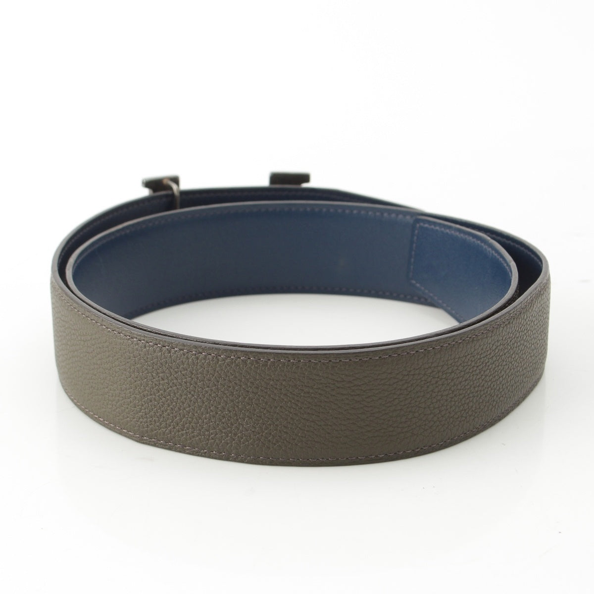 HERMES Constance Touareg Reversible H belt Navy gray 85