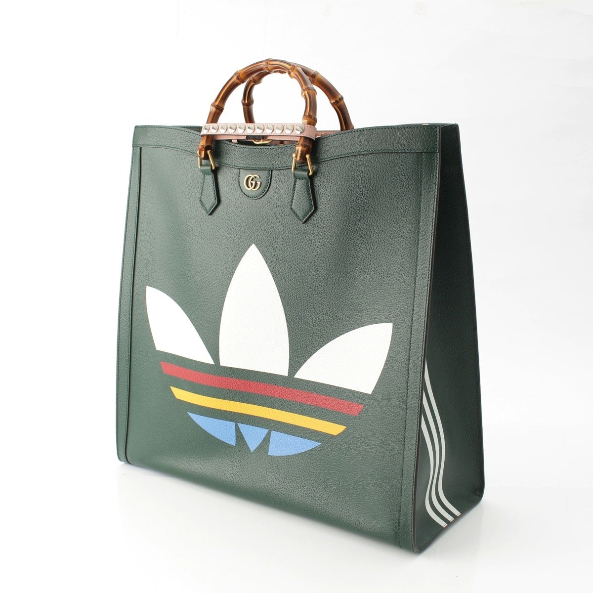 GUCCI Adidas Diana Large Bamboo Tote Bag Shoulder Bag 719289 green