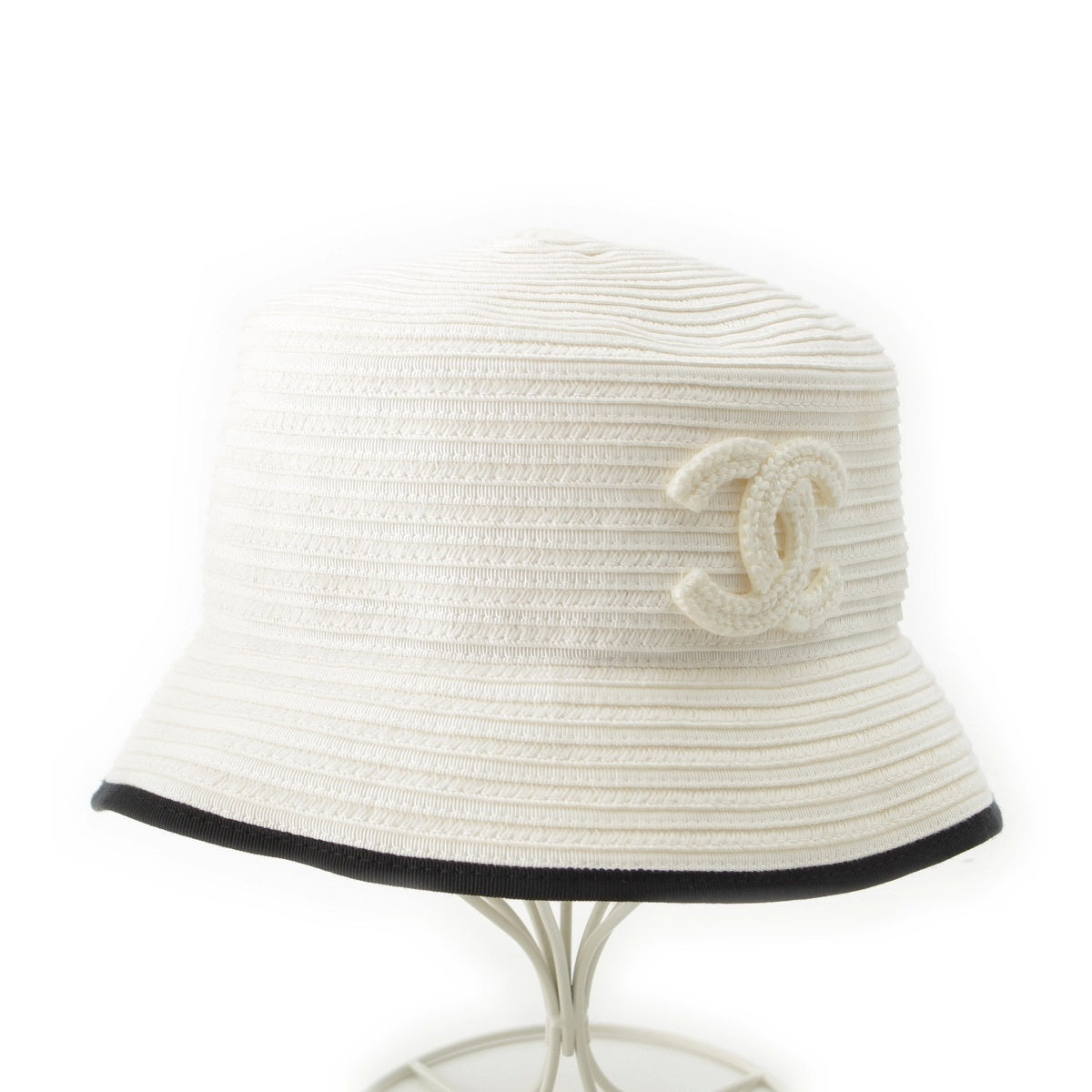 CHANEL Polyester cotton COCO Mark Bucket hat white M