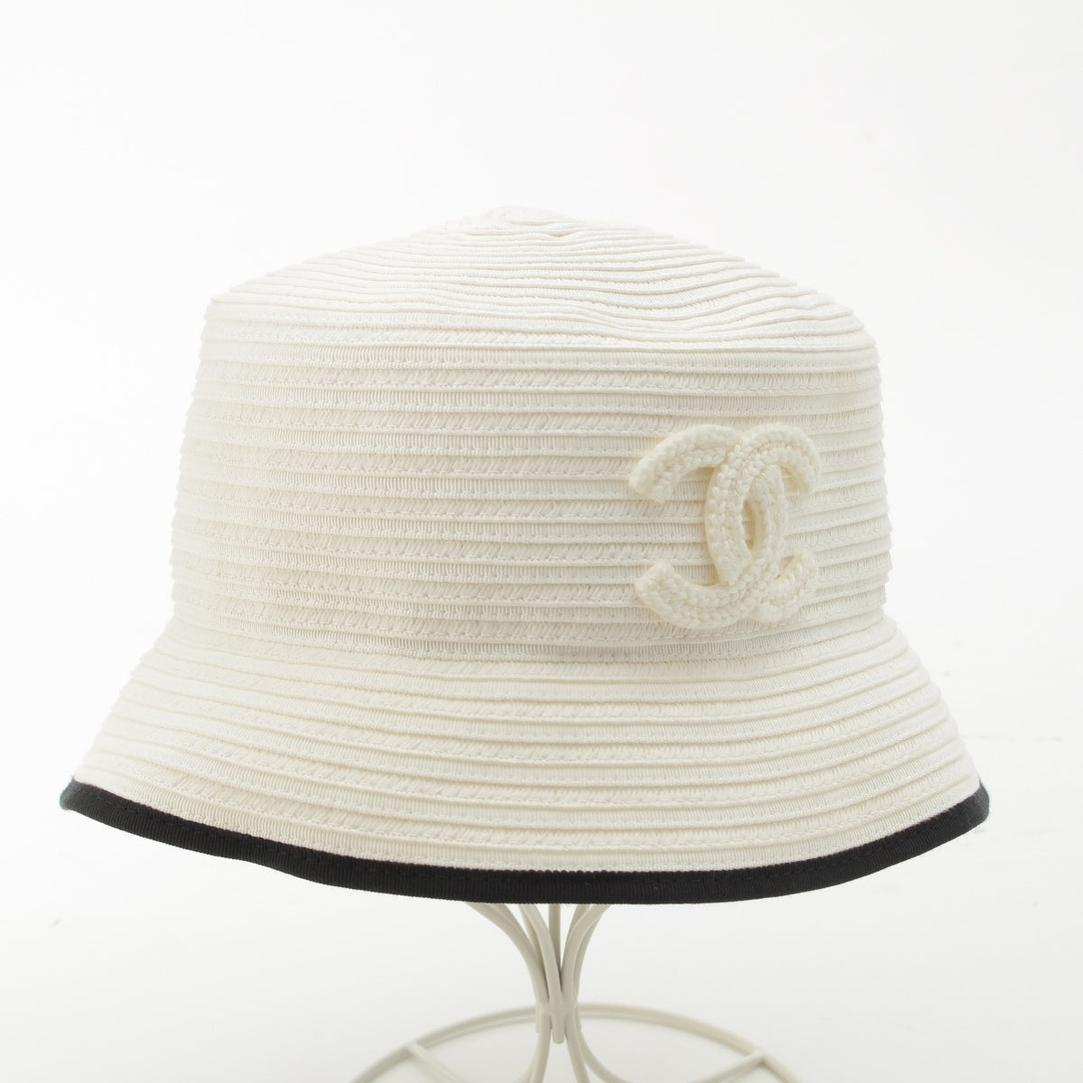 CHANEL Polyester cotton COCO Mark Bucket hat white M