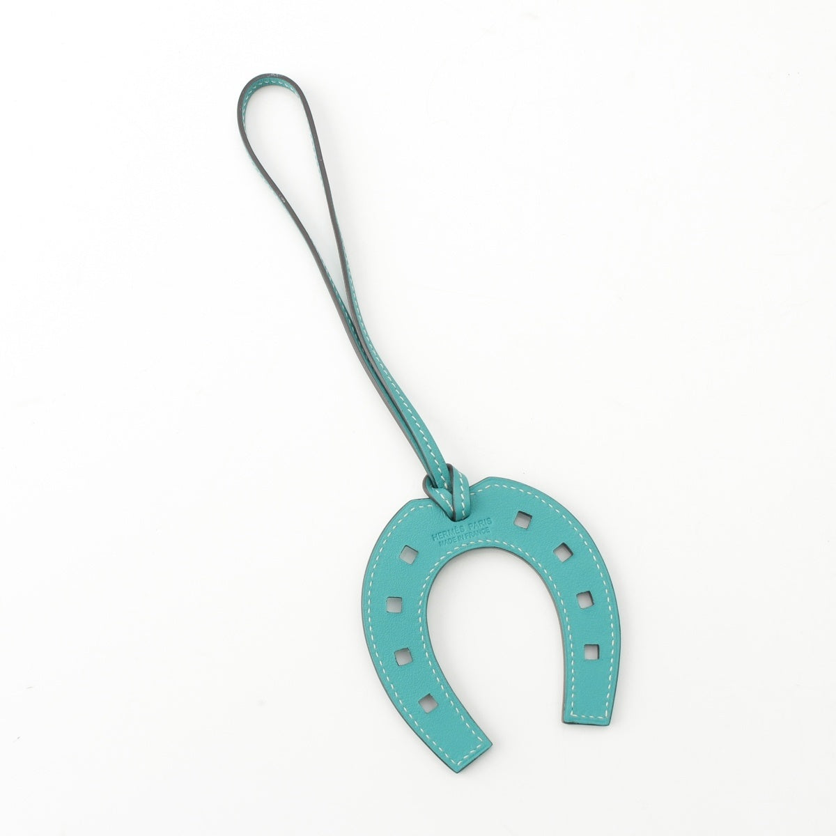 HERMES Swift Paddock Cheval bag charm key ring Blue paon
