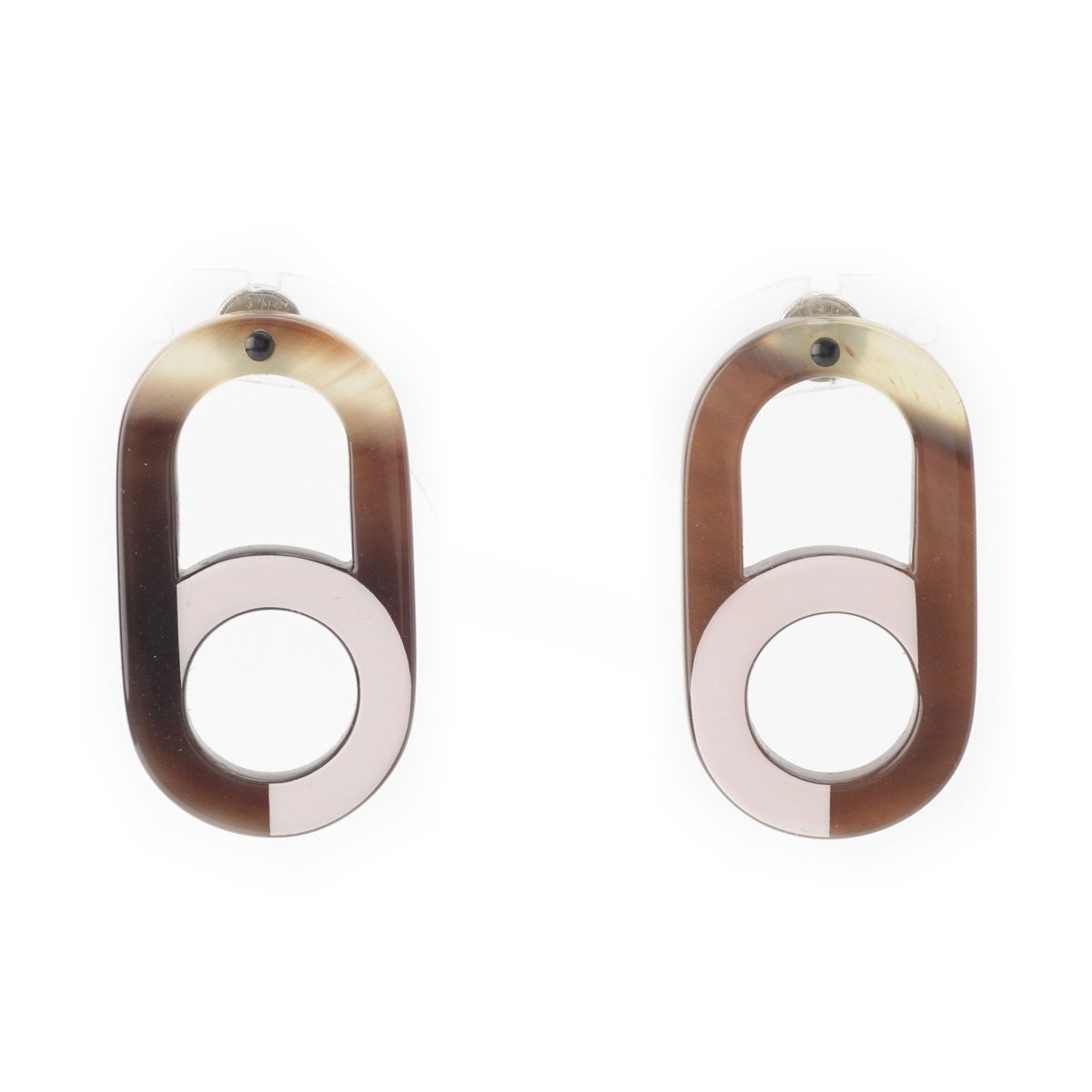 HERMES Variation Metal Buffalo Horn Pierce Pink brown