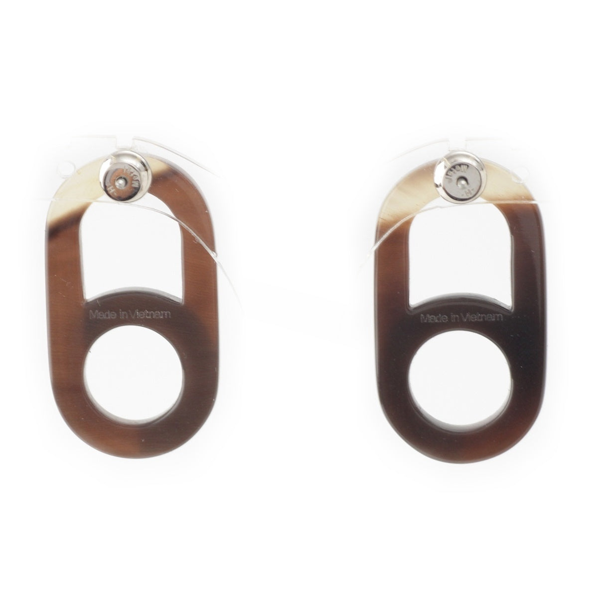HERMES Variation Metal Buffalo Horn Pierce Pink brown