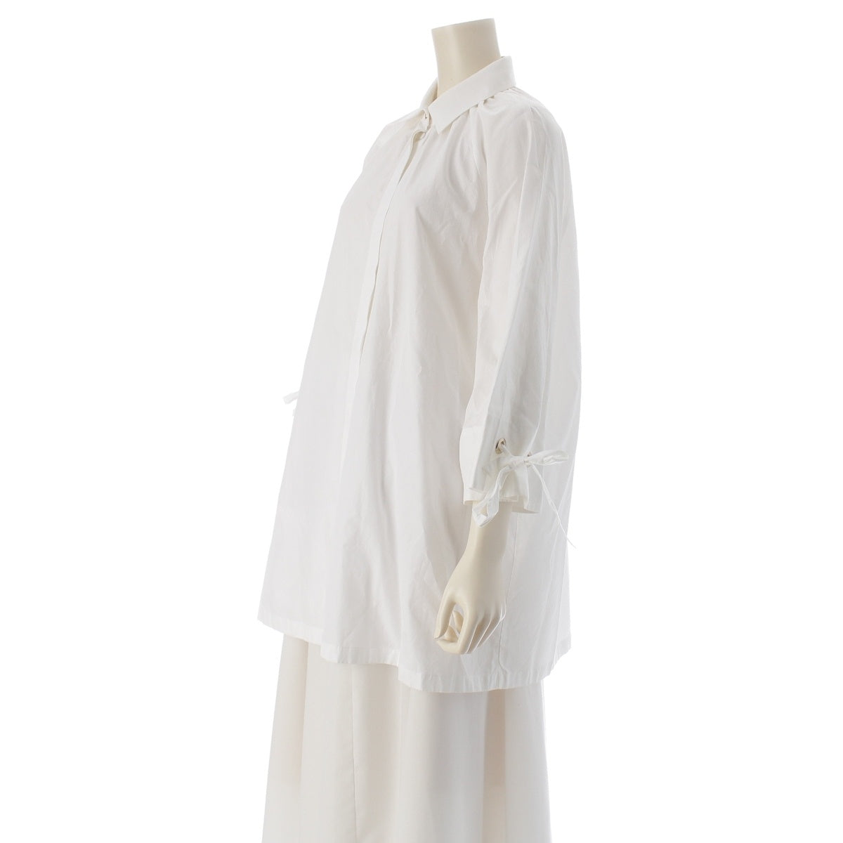 MAX MARA Gigi Cotton Poplin Shirt with logo buttons (size M) blouse 23111106326 white 42