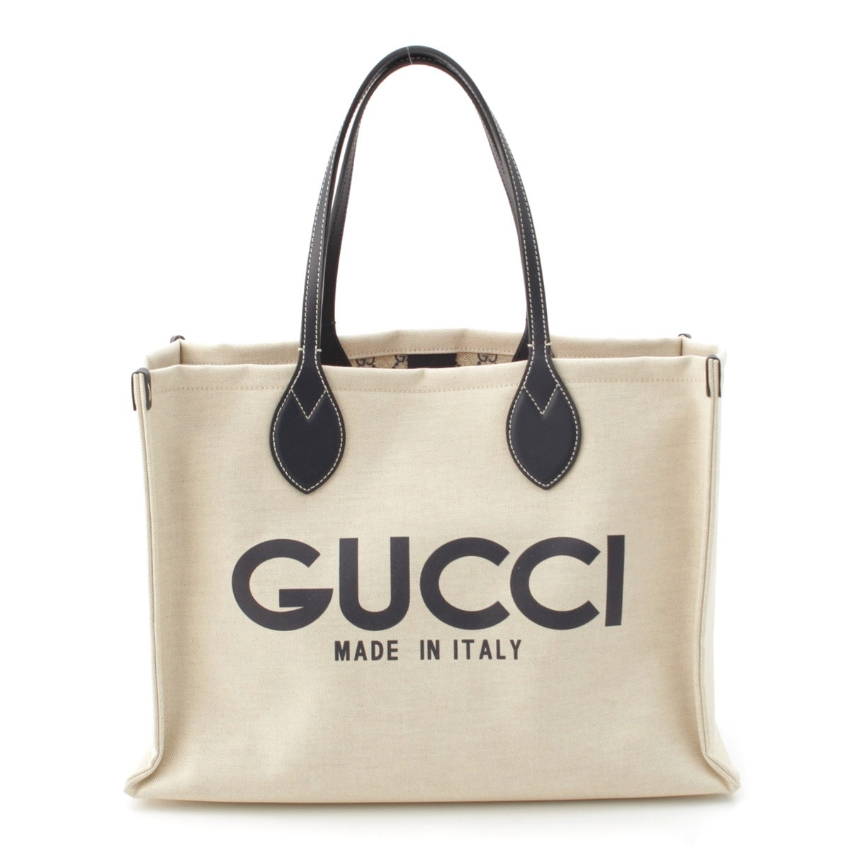 GUCCI GG Supreme Canvas Logo print Tote Bag 772176 Ivory