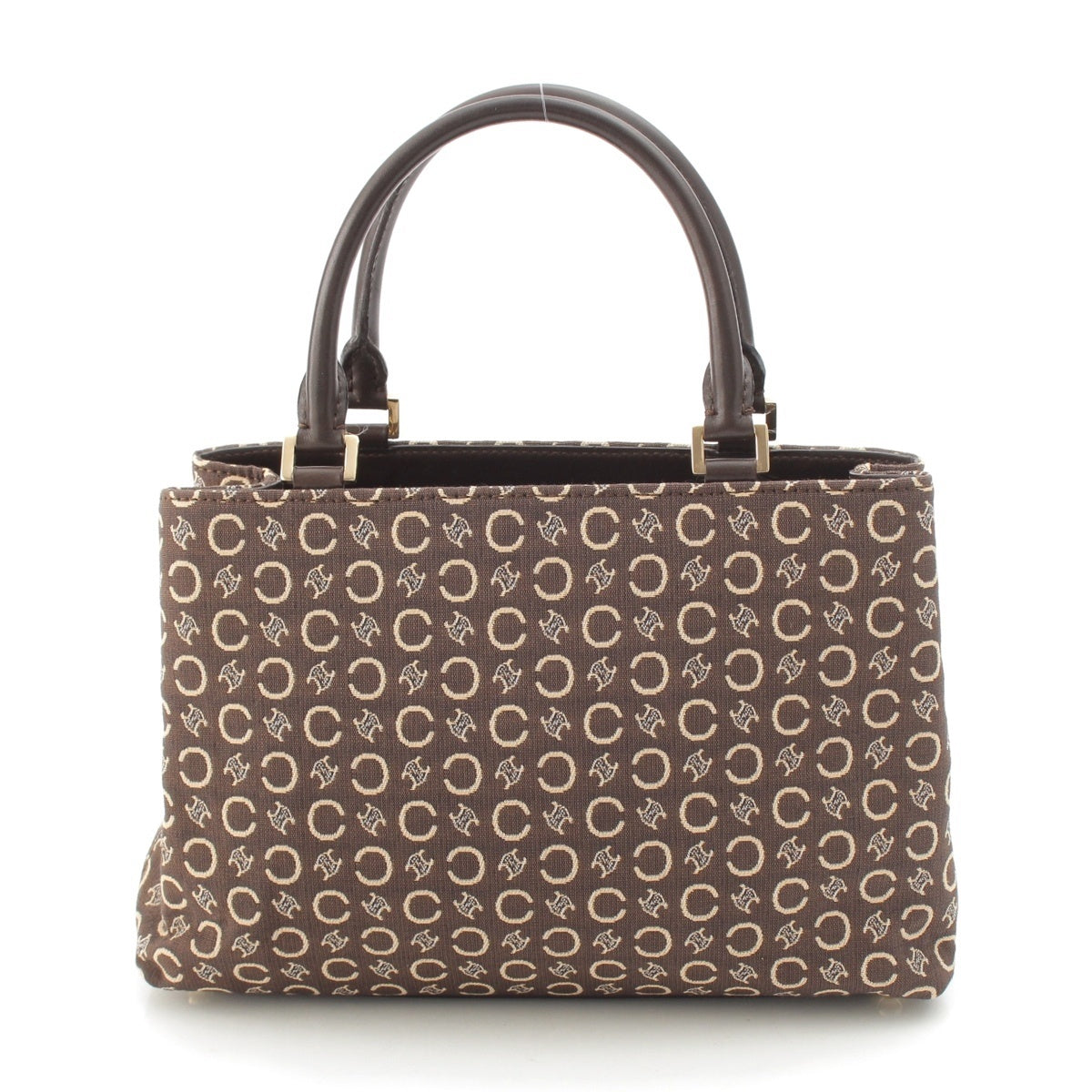 CELINE canvas C saluki Tote Bag Brown