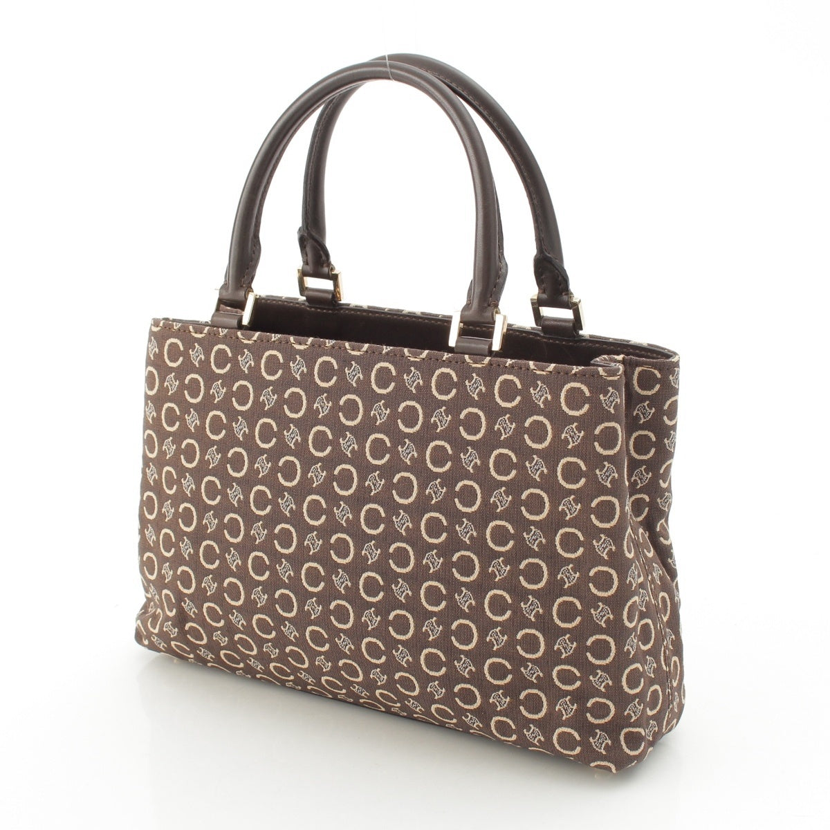 CELINE canvas C saluki Tote Bag Brown