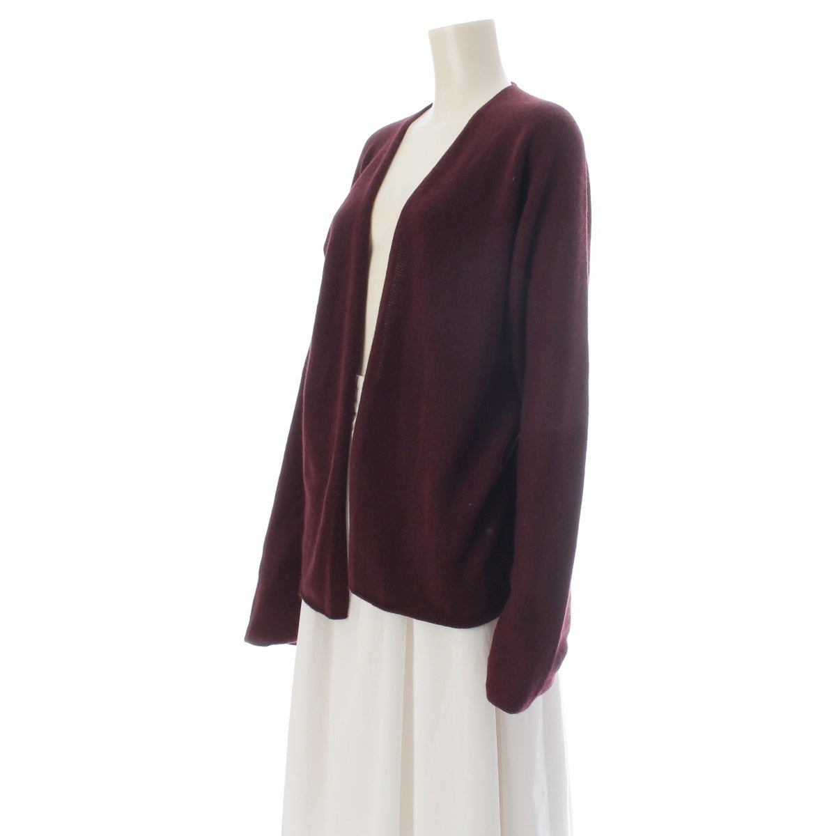 HERMES cashmere buttonless knit cardigan Long sleeve Bordeaux LA